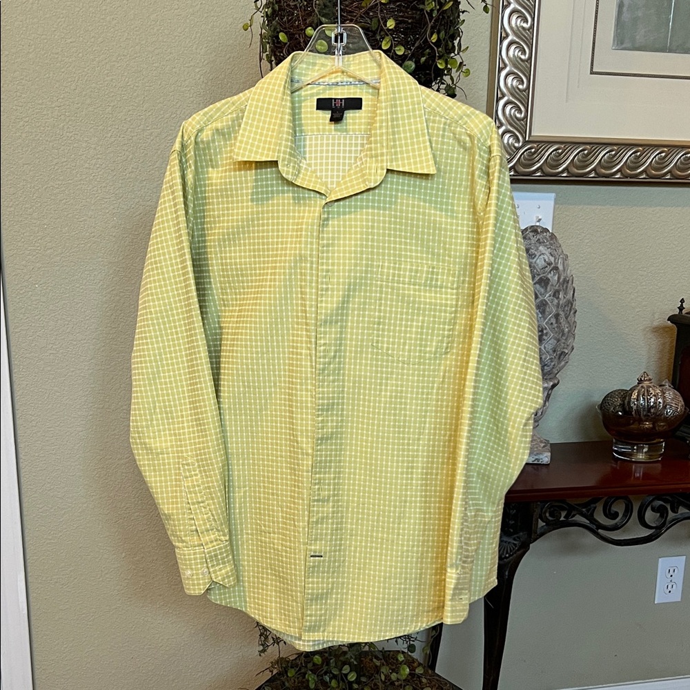 👔 Men's Plaid Button Down Shirt, Sz LG